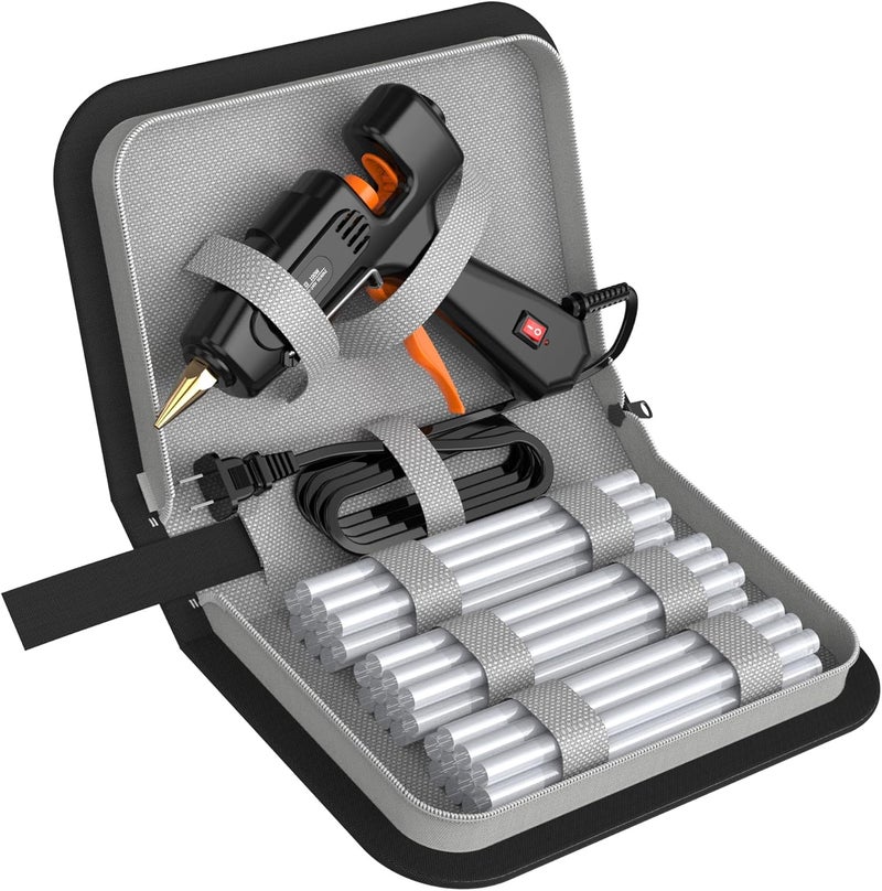 iZiO Hot Glue Gun with 21 Glue Sticks7/16") &Storage Pouch - 100W Fast Heating (2-3 Min), Heavy Duty DIY Starter Kit for Crafts, Fabric, Wood, Home Repairs,Non-Drip Precision Nozzle, ergonomic|Black - Image 1